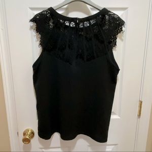 Stitchfix 41 Hawthorn | Jarred Lace Detail Cap-Sleeve Blouse | XL